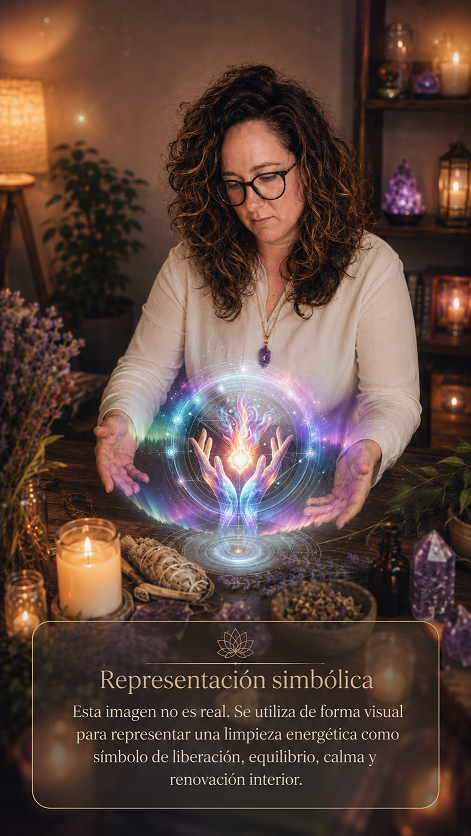 Loli durante una práctica de limpieza energética y espiritual